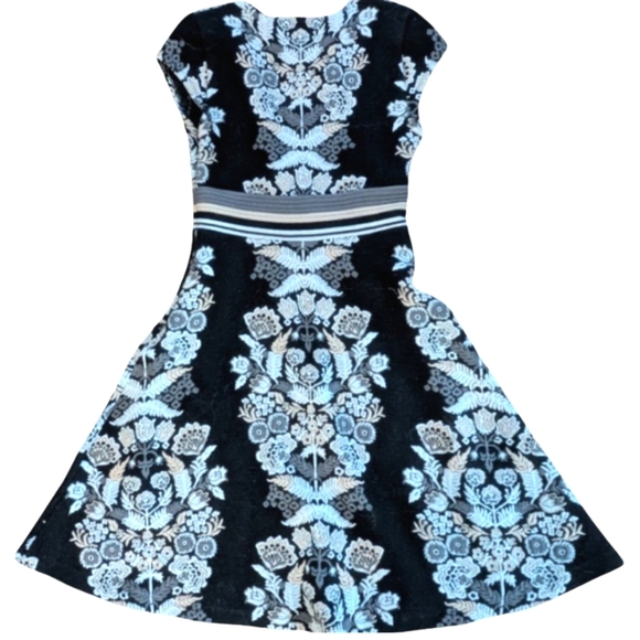 Anthropologie Ett:twa Soiree Black Embroidered Floral Midi Dress Size 2 - Picture 7 of 11